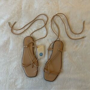 NWT! ✨Tan Lace-Up Sandals